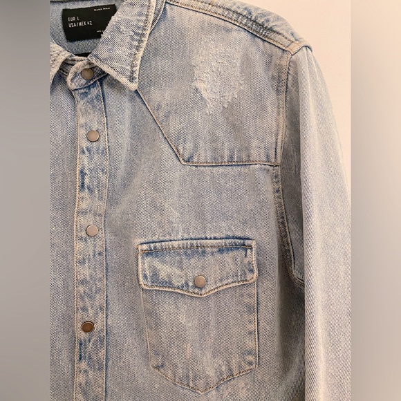 ZARA Denim Jean Buttoned Shirt/ Jacket - Picture 6 of 6